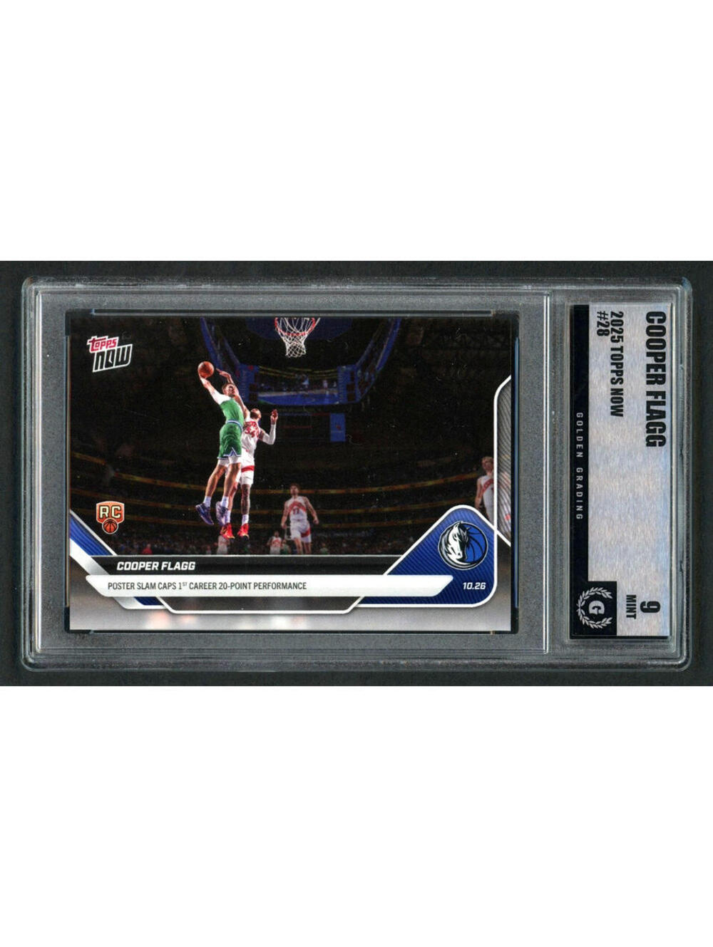 2025-26 Topps Now 1st 20 Point Game #28 Cooper Flagg Rookie  (RC) Graded Mint 9